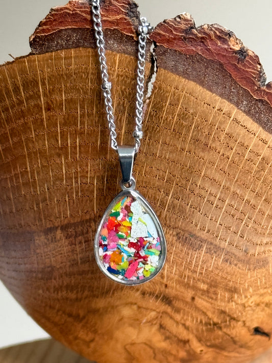 Mini pendentif rond multicolore