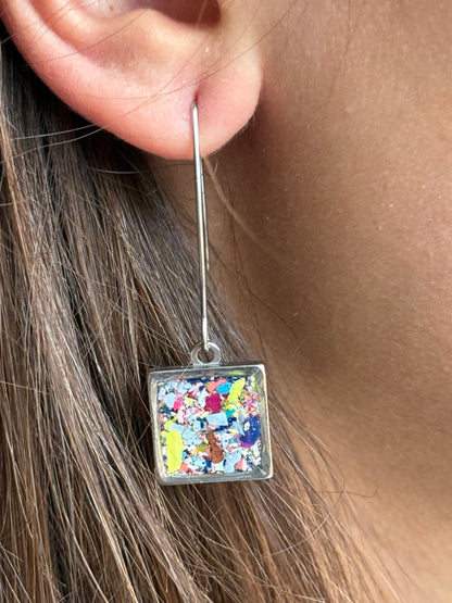 Square Drop Earrings (Peaceful Moment)