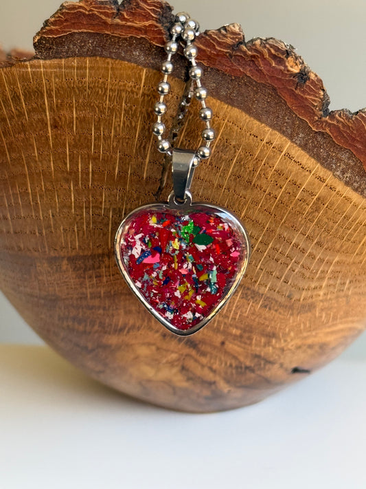 Medium Joy Heart Pendant (Ruby)