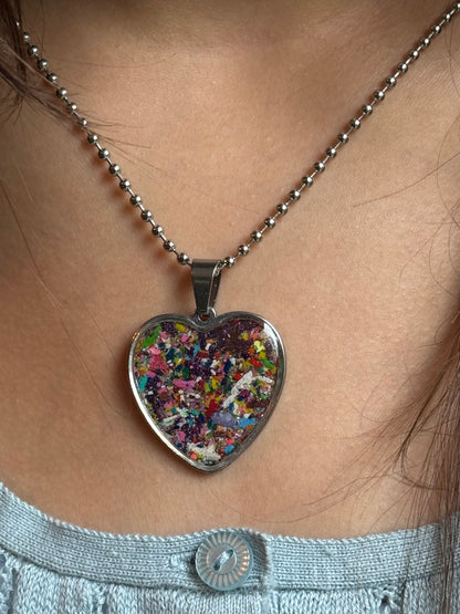 Hope Heart Pendant (Large - Metallic Purples)