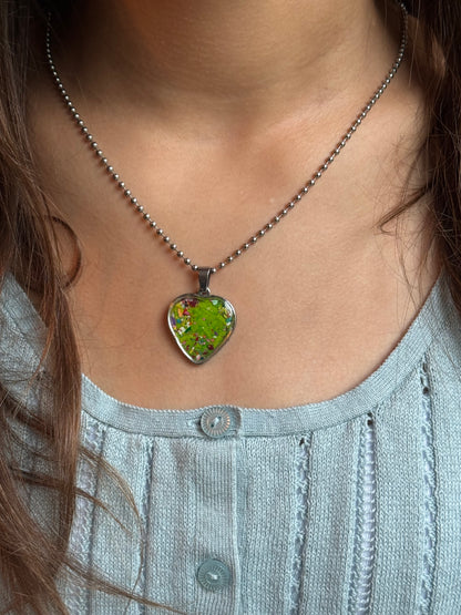 Hope Heart Pendant (Medium - Greens)
