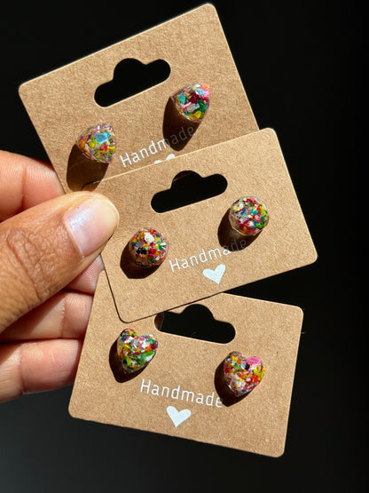 Triangle Multicolored Studs