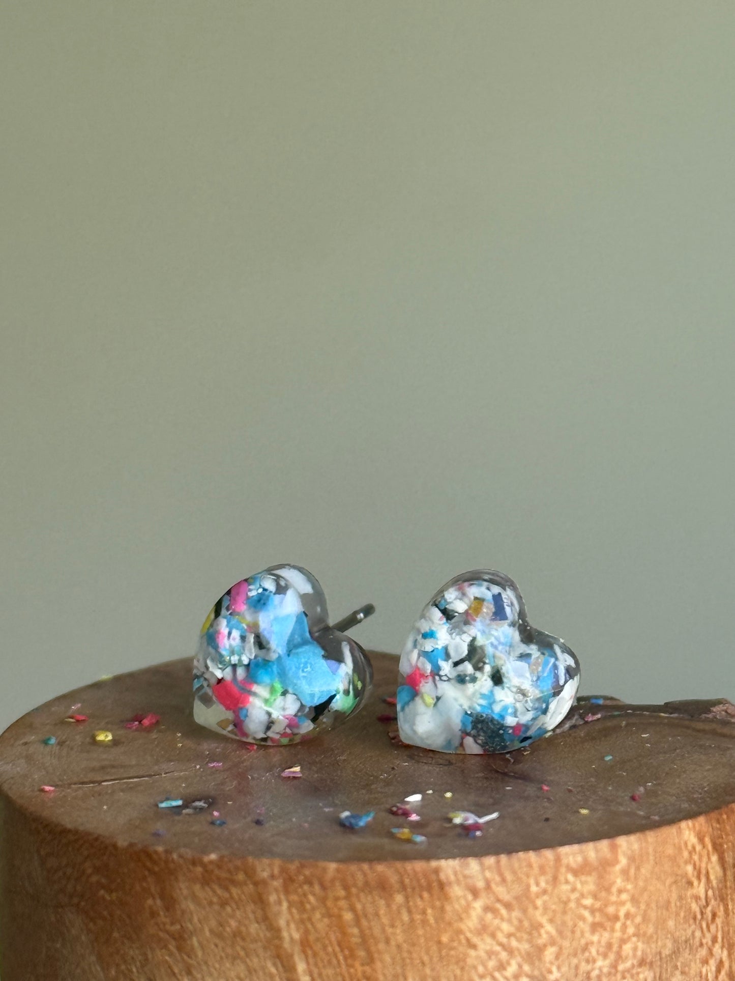 Winter Blossom Heart Studs