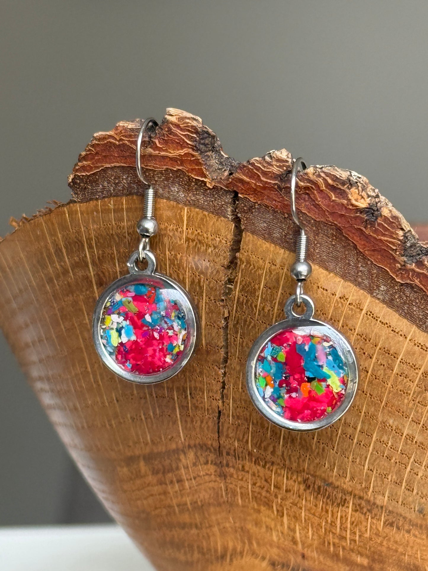 Boucles d'oreilles rondes multicolores