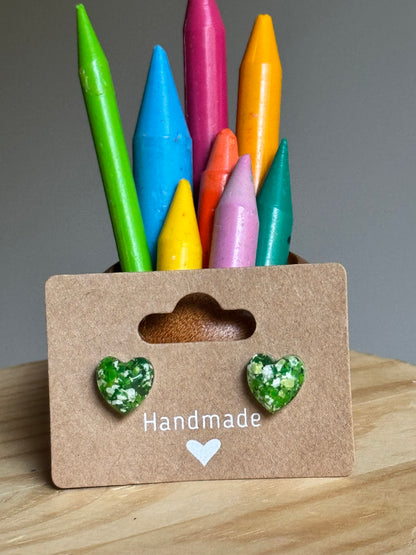 Fresh Greens Heart Studs