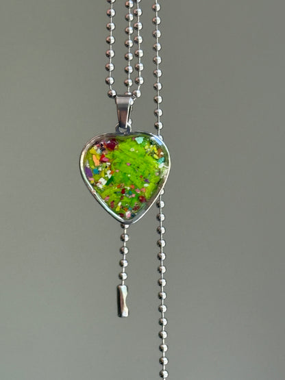 Freckled Green (Heart Pendant)