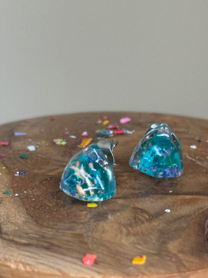 Small Triangle Studs (Midnight)