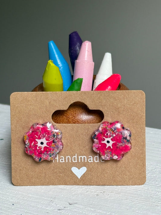 Crayon Blooms (Freckled Bright Pinks)