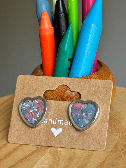 Blush Suede Heart Earrings