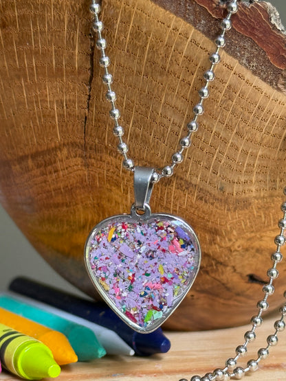 Freckled Lavender Heart Necklace