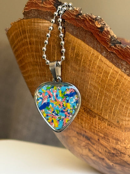 Medium Joy Heart Pendant (Skyline)