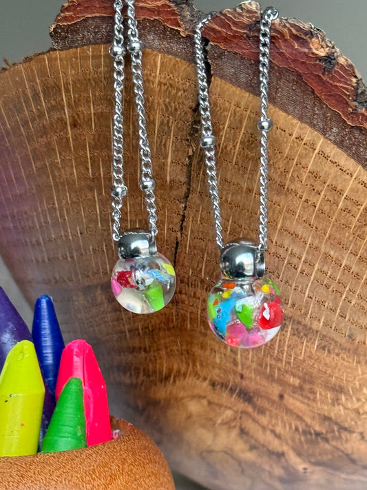 Multicolor Crayon Globe Pendant Set of 2