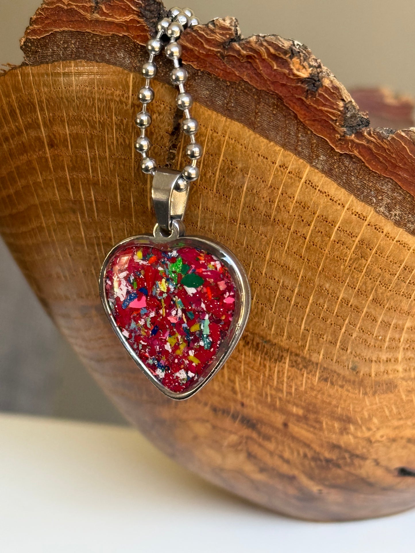 Medium Joy Heart Pendant (Ruby)