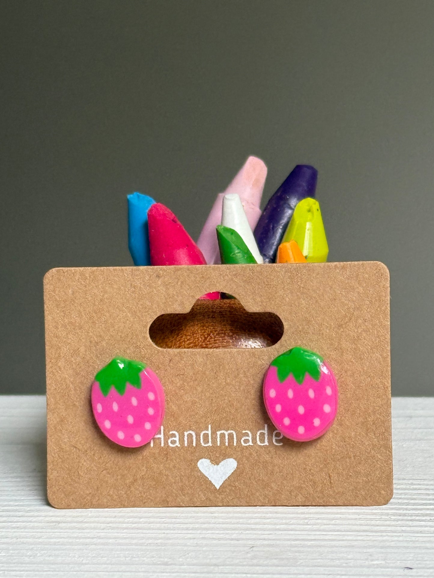 Strawberry eraser studs