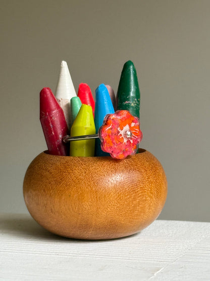 Crayon Blooms Ring (Neon Orange & Pink)