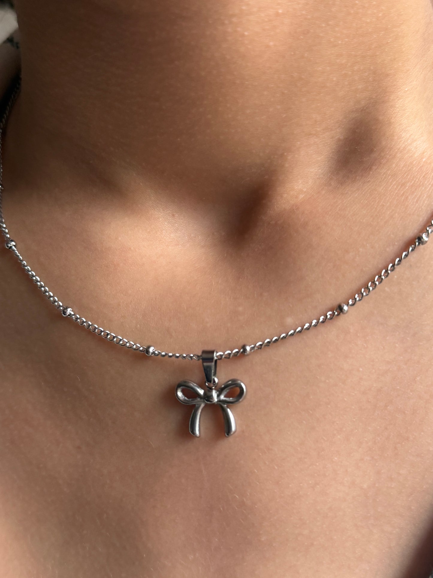 Stainless Steel Bow Pendant