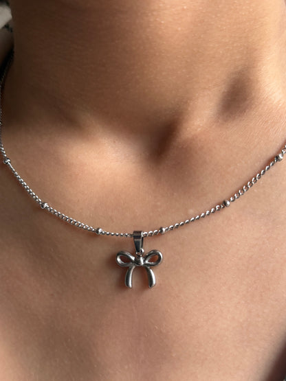Stainless Steel Bow Pendant