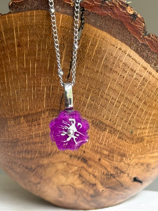 Crayon Bloom Pendant (Neon Purple)