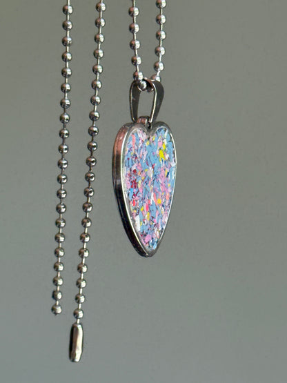 Joy Crayon Heart Pendant (Ocean Breeze)