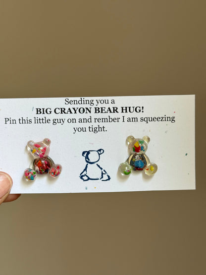Crayon Bear Push Pin (Clear)
