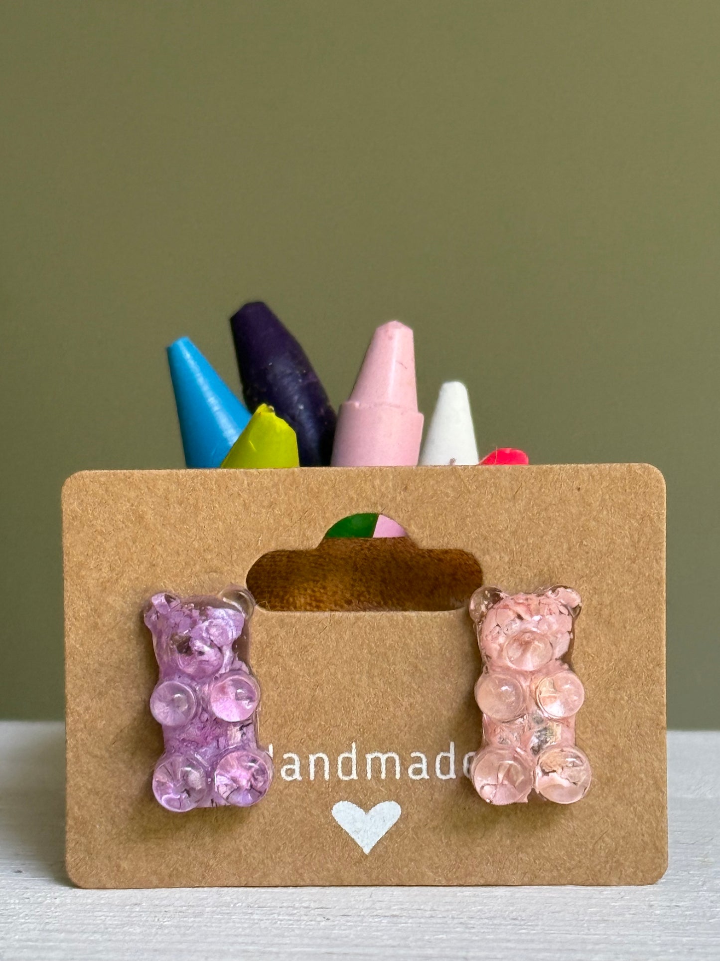 Crayon Gummy Bear Studs (Mixed)