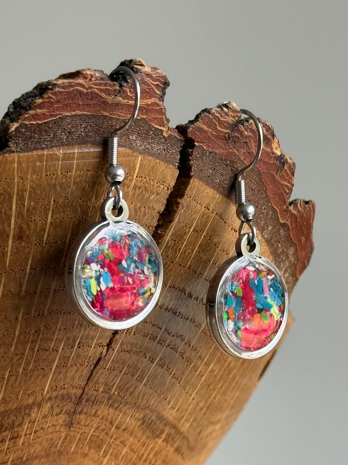 Boucles d'oreilles rondes multicolores