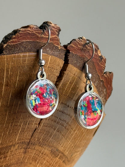 Boucles d'oreilles rondes multicolores