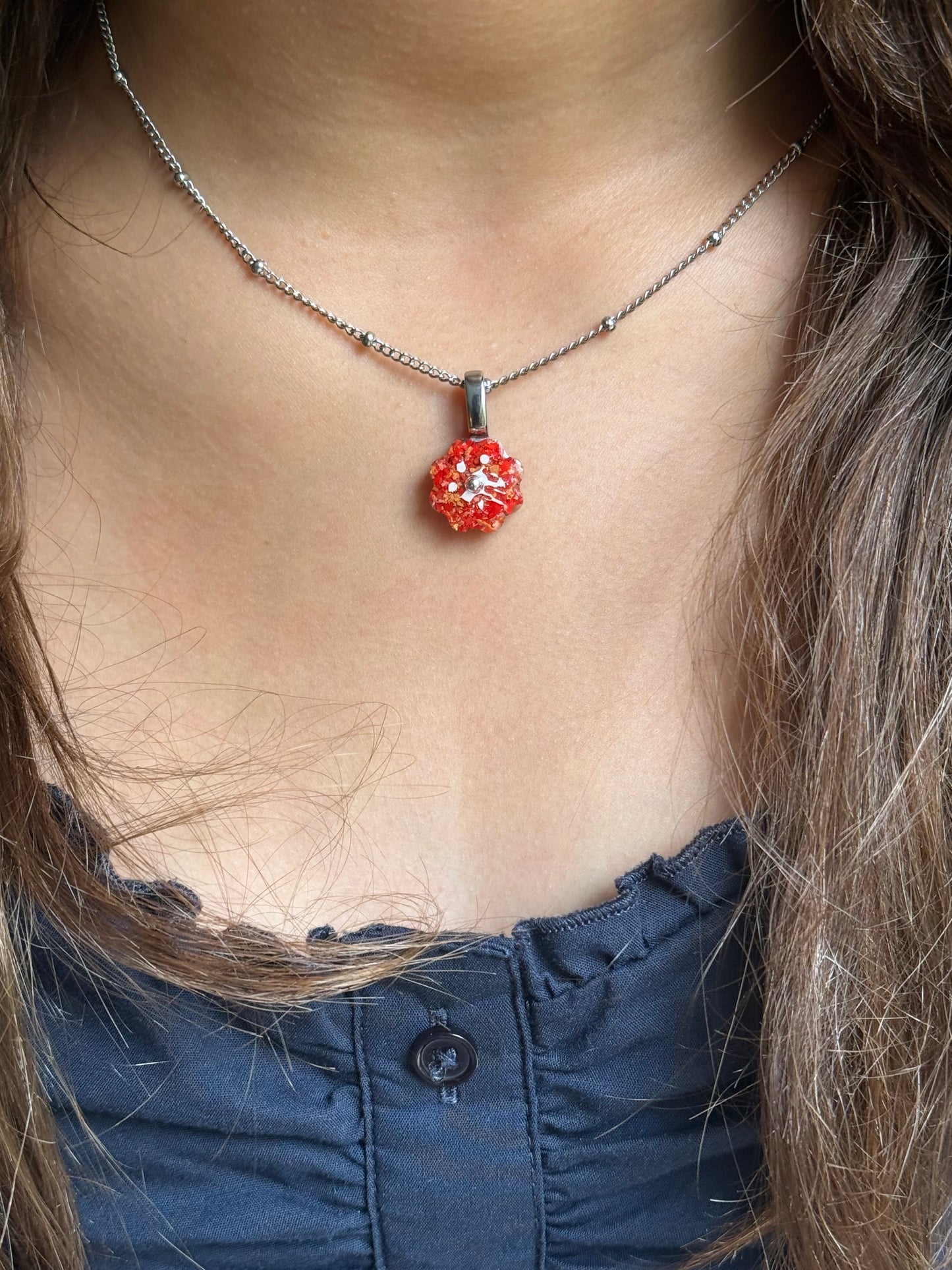 Crayon Bloom Pendant (Freckled Orange)