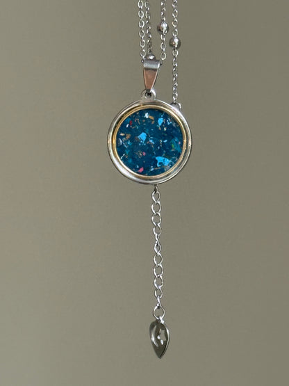 Ana Necklace (Marbled Navy)