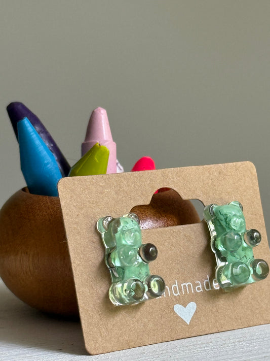 Crayon Gummy Bear Studs (Sea Green)