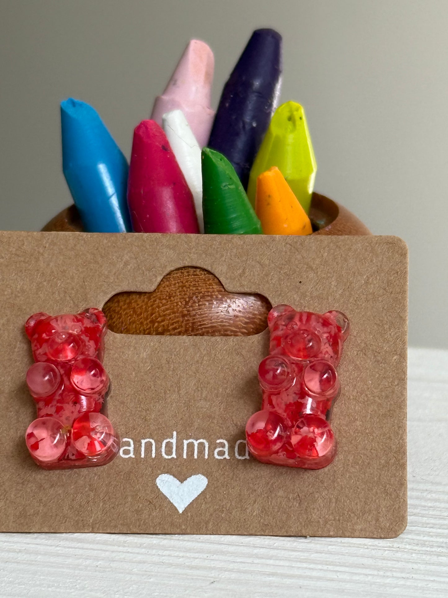 Crayon Gummy Bear Studs (Watermelon)