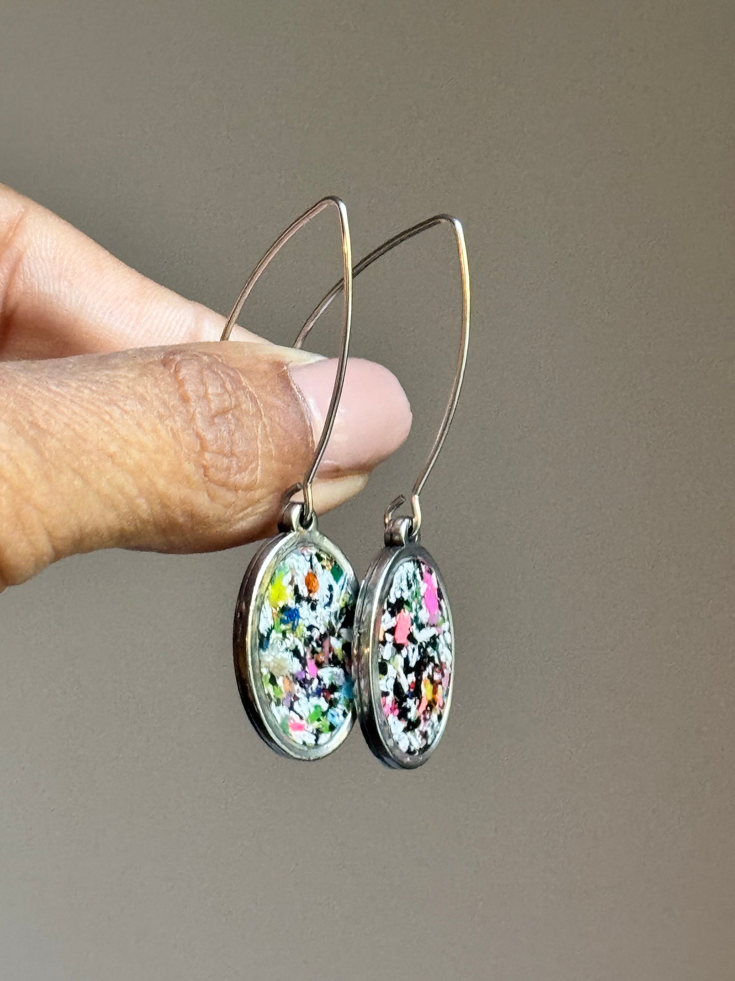 Rainbow Web (Oval Hook Earrings)