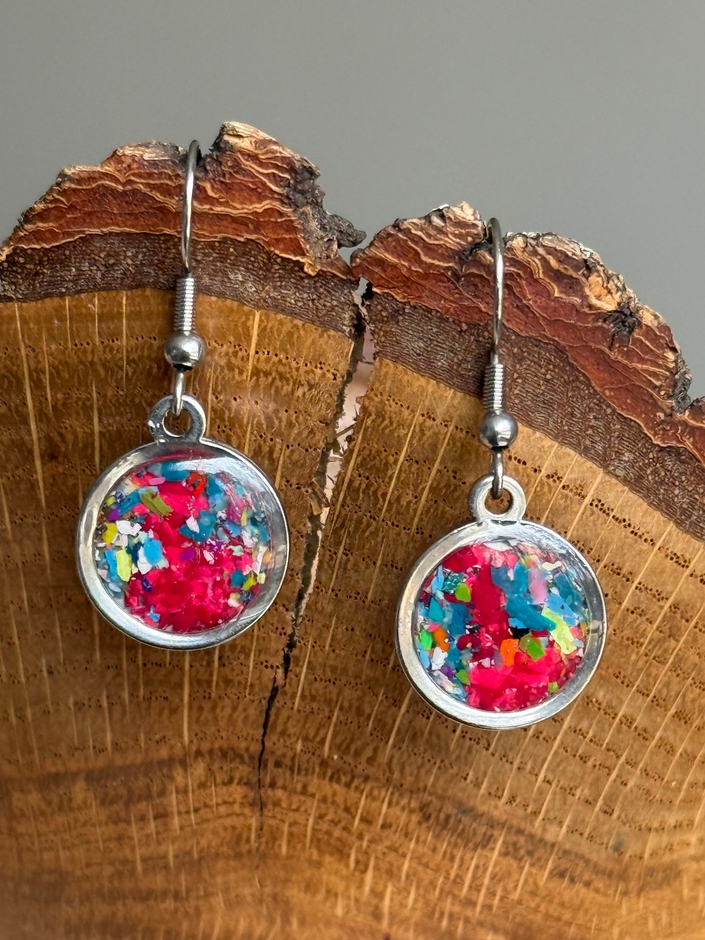 Boucles d'oreilles rondes multicolores