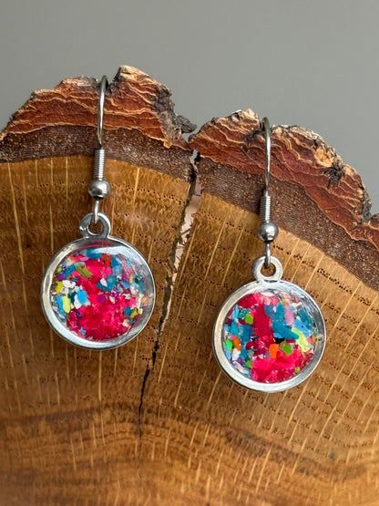 Boucles d'oreilles rondes multicolores