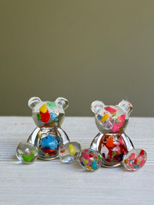 Crayon Bear Push Pin (Clear)