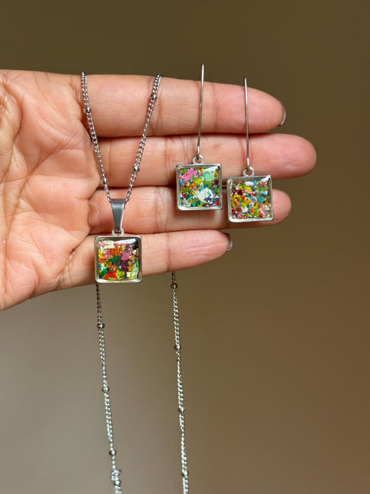 Coffret cadeau rond multicolore