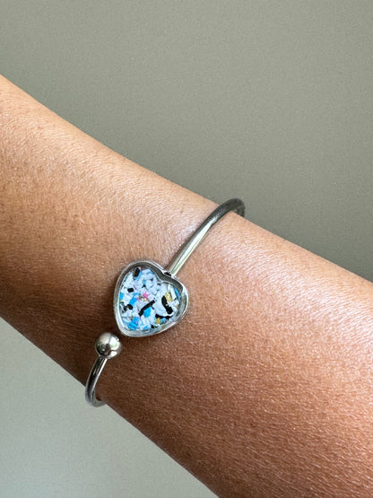 Heart Cuff Bracelet (Blue Parakeet)