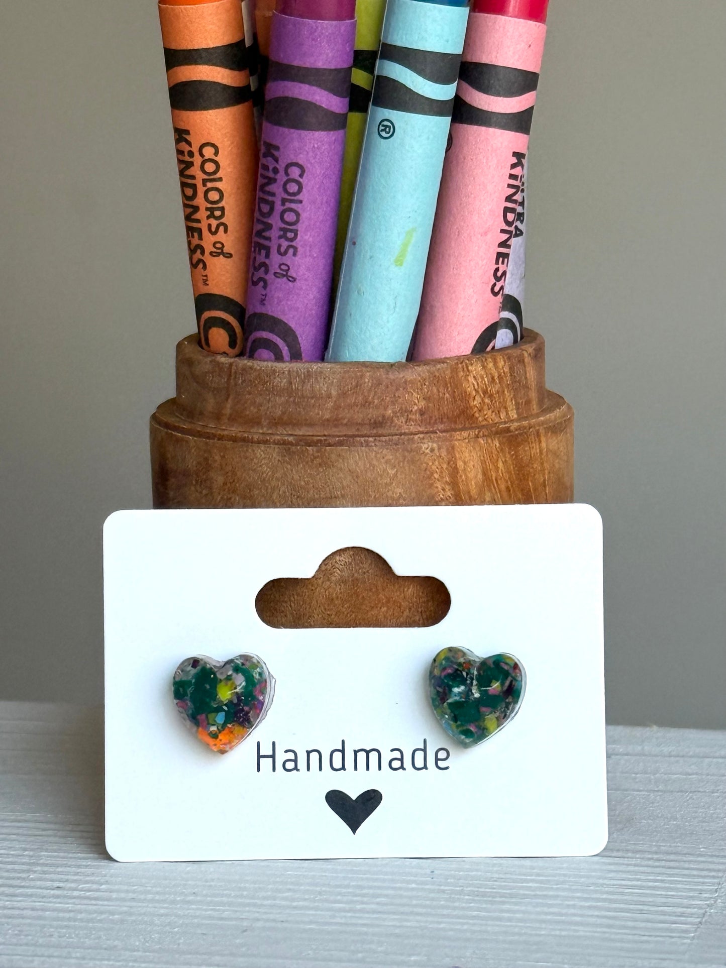 Small Heart Studs (Fireworks)