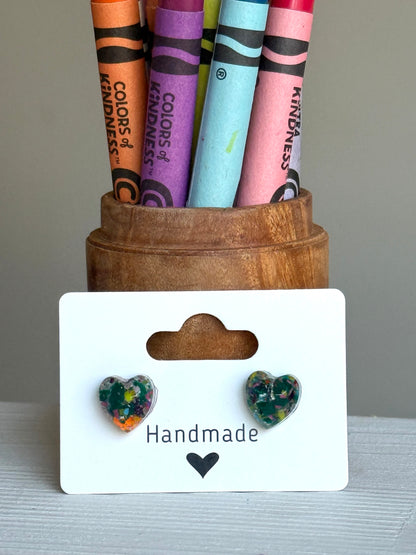 Small Heart Studs (Fireworks)