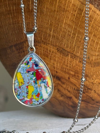 Crayonfetti Sky (Raindrop Pendant)