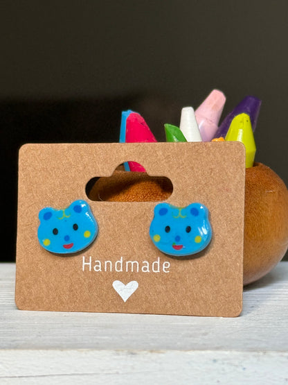 Blue Bear Eraser Studs