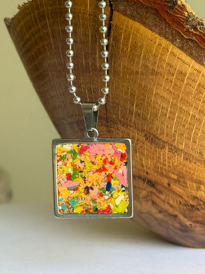 Multicolor Square Pendant