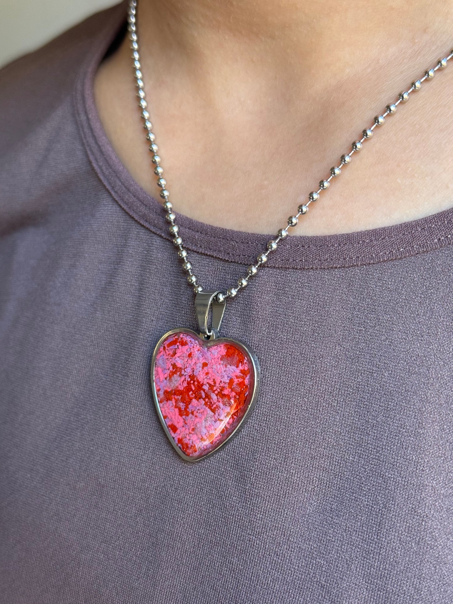 Large Joy Heart Pendant (Rose)
