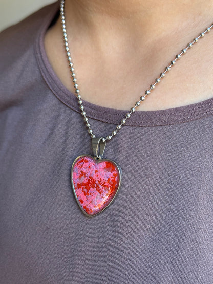Large Joy Heart Pendant (Rose)