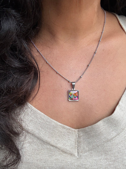 Multicolored Square Pendant (Sml)