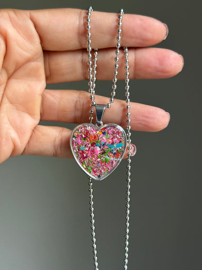 Joy Heart Pendant (Large - Bright Berry)