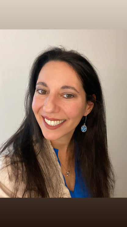 Boucles d'oreilles à crochet ovales - Nuances bleues