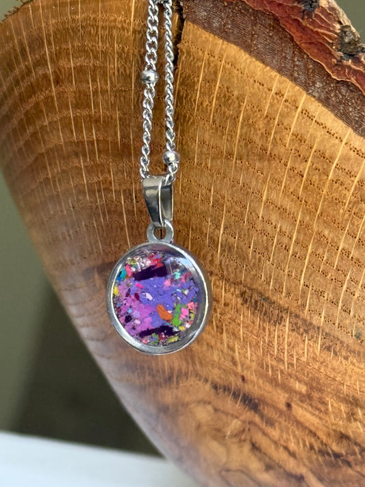 Small Orbis Crayon Pendant (Purples -2)