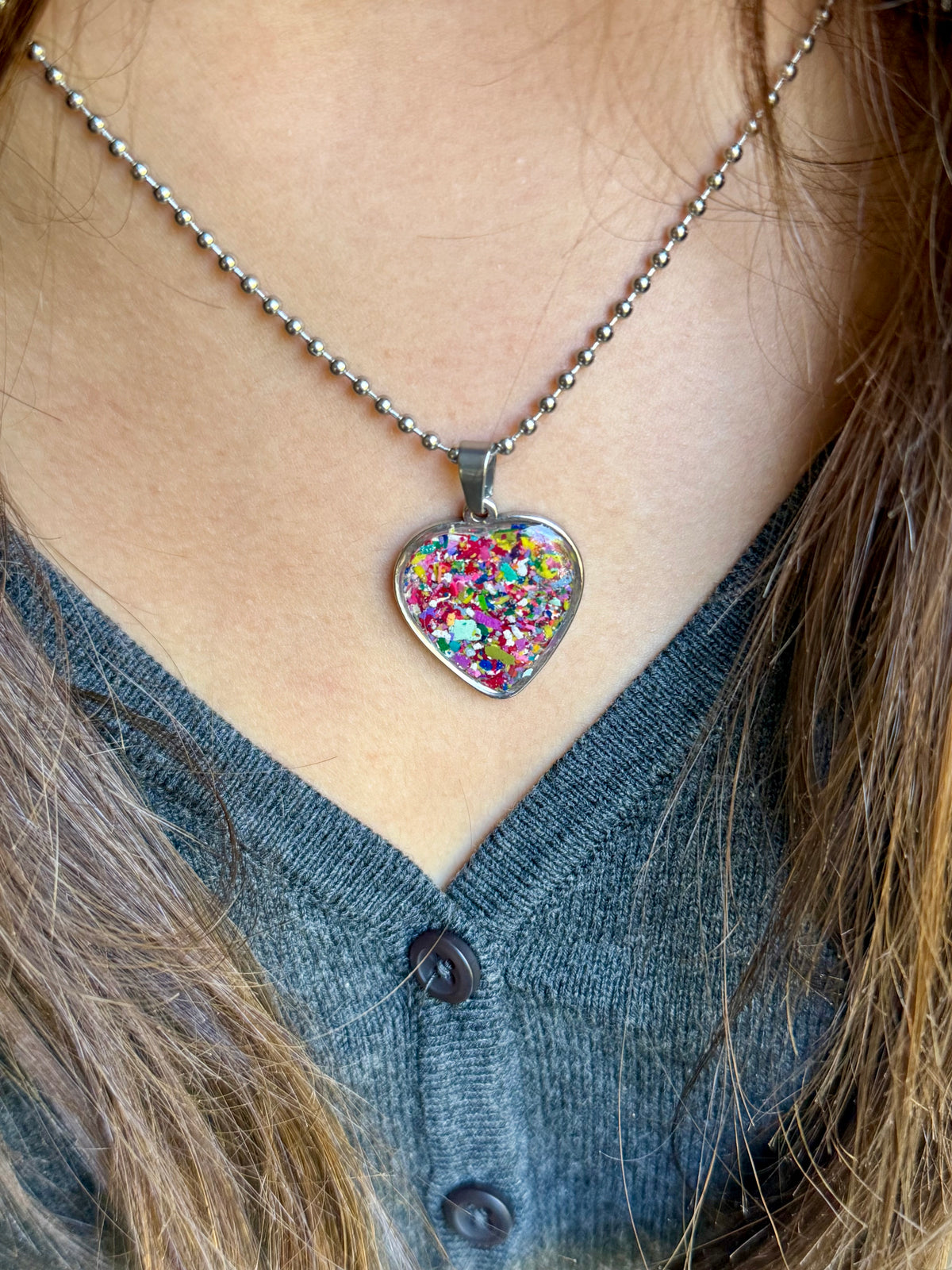 Punk Rose Heart Necklace
