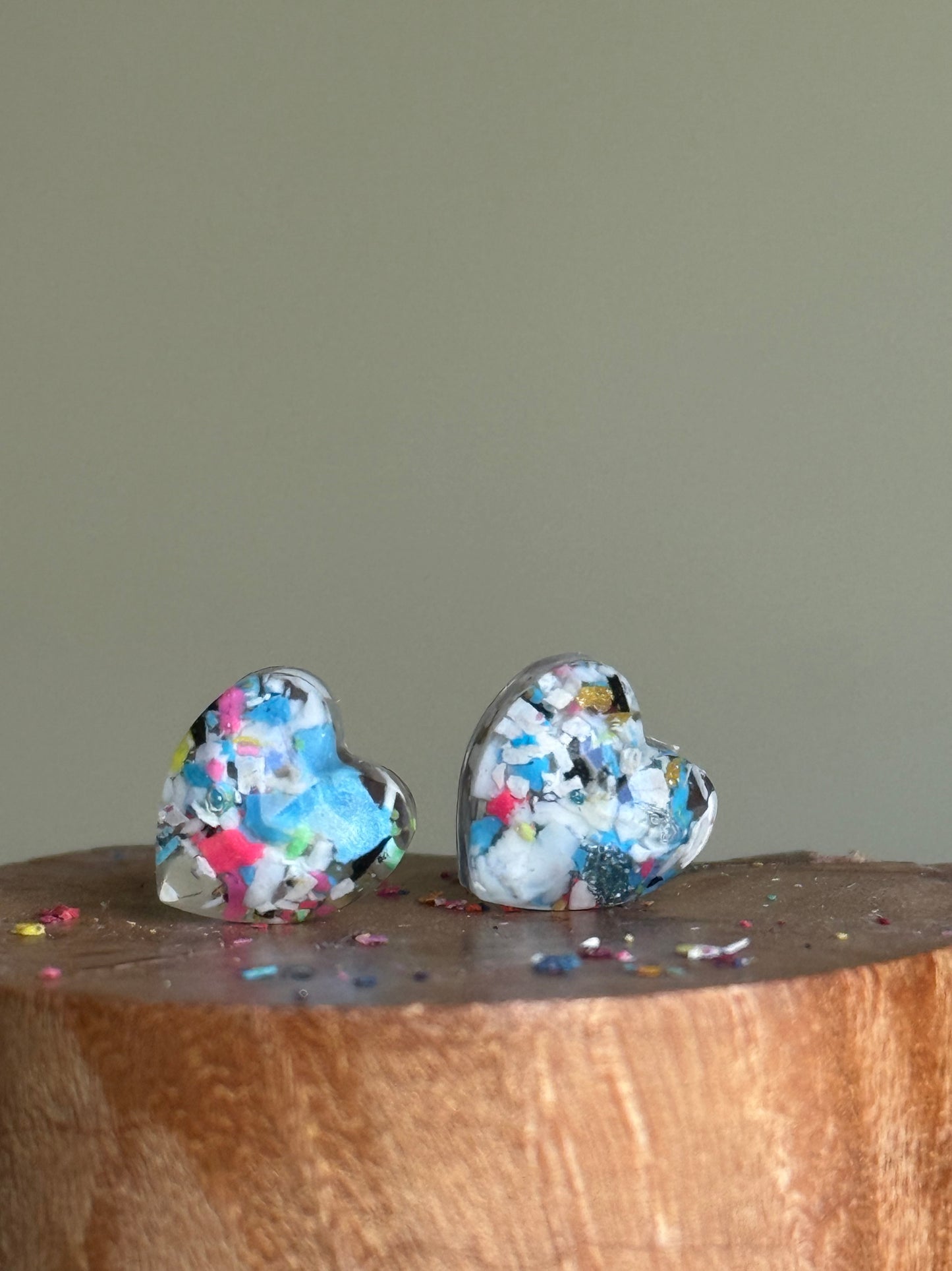 Winter Blossom Heart Studs